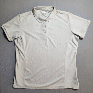 Columbia polo shirt with flamingo logo women's size L pastel yellow